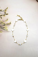 CHAÎNE DE CHEVILLE TRÈFLE BLANC
