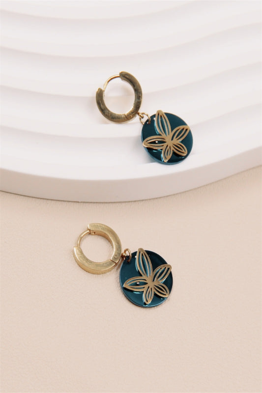 BOUCLES D’OREILLES BLUE AND FLOWER