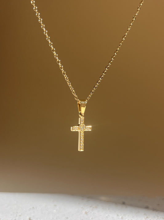 COLLIER CROIX CRISTAL