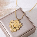 COLLIER SAUTOIR COEUR EX VOTO